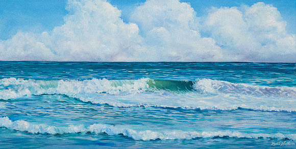 Destiny Waves oil on canvas 15x30