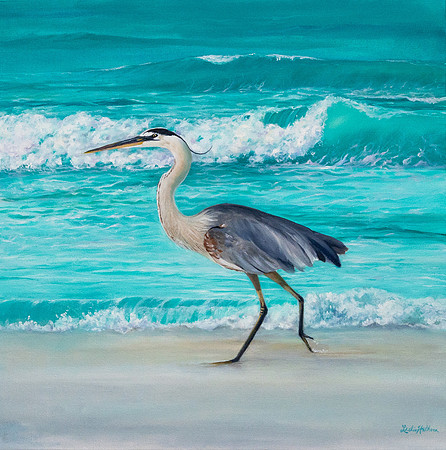 Heron Walk oil on canvas 24x24