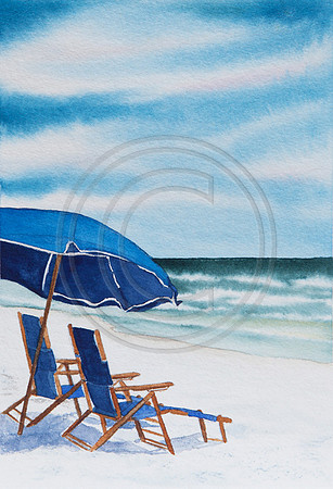 Ready for You Chairs and Umbrella SOLD Prints, cards