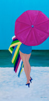 Beach Glamour on Wood 48x24