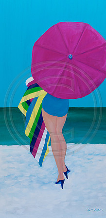 Beach Glamour on Wood 48x24