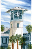 Time for Summer! Watercolor, Florida Icon Clock Tower, SOLD Prints and Cards