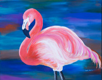 Flamingo on Canvas SOLD